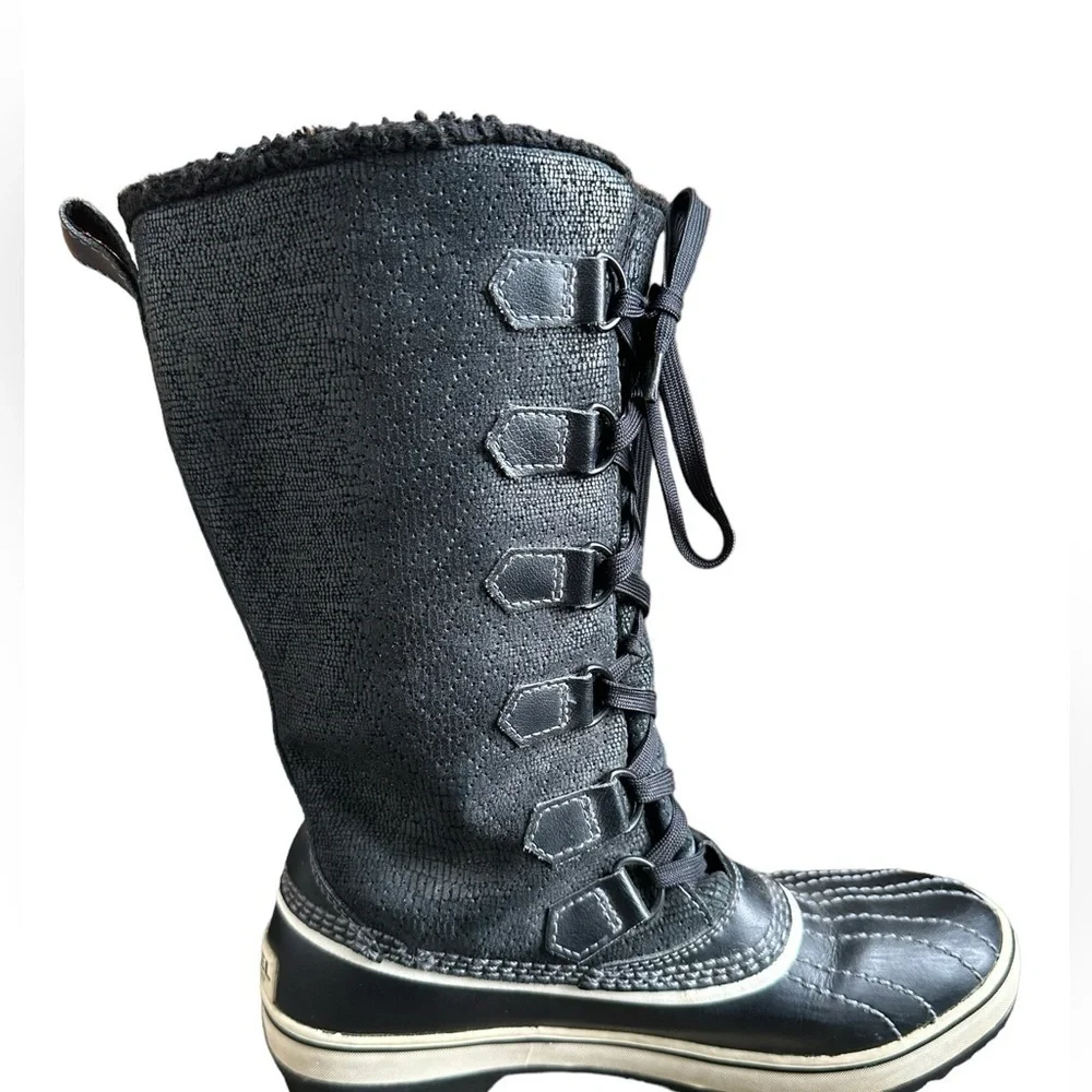 SOREL TIVOLI Women's WATERPROOF Mid-Calf WINTER BOOTS NL 1907-010 Black 6.5 - Picture 7 of 11